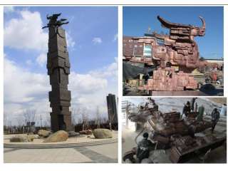 沈北錫伯族廣場鍛銅馬